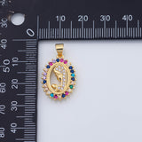 18K Gold PVD Mother Mary charm multicolor - Tarnish Resistant
