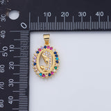 18K Gold PVD Mother Mary charm multicolor - Tarnish Resistant