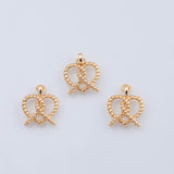 18K Gold PVD Pretzel charm - Tarnish Resistant