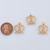 18K Gold PVD Pretzel charm - Tarnish Resistant