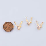 18K Gold PVD Horn Elk Deer Head charm - Tarnish Resistant
