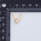 18K Gold PVD Horn Elk Deer Head charm - Tarnish Resistant