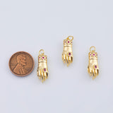 18K Gold PVD H OK sign fist charm - Tarnish Resistant