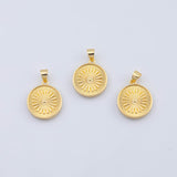 18K Gold PVD Sunburst sun burst Charm - Tarnish Resistant