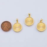 18K Gold PVD Sunburst sun burst Charm - Tarnish Resistant