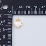 18K Gold PVD 14K Small Heart Mother of Pearl Charm 10x14mm Pendant Charms - Tarnish Resistant