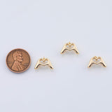 18K Gold PVD Love Heart Charm H Gesture Charm Supplies E372 10mm x 14.4mm x 4.5mm - Tarnish Resistant