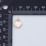 18K Gold PVD 14k mother of pearl heart 10x14mm - Tarnish Resistant