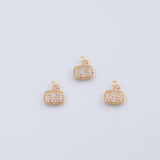18K Gold PVD Pumpkin Charm 11x13mm Autumn Fall Halloween Charms Pendant Charms - Tarnish Resistant