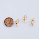 18K Gold PVD sea horse seahorse charm 7x14mm ocean beach charms pendant charms - Tarnish Resistant
