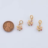 18K Gold PVD Multicolor Snowflake Charm With Large Hole Bail 9x18mm Charms Pendant Charms - Tarnish Resistant