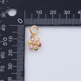18K Gold PVD Multicolor Snowflake Charm With Large Hole Bail 9x18mm Charms Pendant Charms - Tarnish Resistant