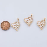 18K Gold PVD Heart Charm with White Enamel 18x20mm - Tarnish Resistant