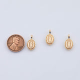 18K Gold PVD Mary Jesus Charm 9x16mm Maria Jesus Christian Catholic Charm - Tarnish Resistant