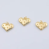 18K Gold PVD Puffy heart 16x20mm - Tarnish Resistant