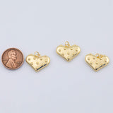 18K Gold PVD Puffy heart 16x20mm - Tarnish Resistant