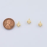 18K Gold PVD Small hammered cross charm 6mm double-sided crosses charm - Tarnish Resistant
