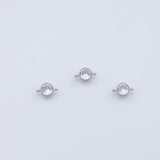 18K Gold PVD plain connector round 6mm white with wings spread pendant charms - Tarnish Resistant