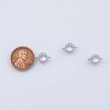 18K Gold PVD plain connector round 6mm white with wings spread pendant charms - Tarnish Resistant