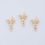 18K Gold PVD Cupid Angel with Wings Charm 18x27mm Charms Pendant Charms - Tarnish Resistant