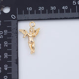 18K Gold PVD Cupid Angel with Wings Charm 18x27mm Charms Pendant Charms - Tarnish Resistant
