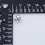 18K Gold PVD flower with 4 petals 10mm birth month flowers white pendant charms - Tarnish Resistant