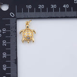 18K Gold PVD Turtle Charm 18x13mm Dotted Sea Turtle Tortoise Ocean Beach Charms Pendant Charms - Tarnish Resistant