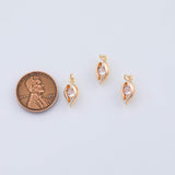 18K Gold PVD evil eye charm 3d 5x14mm - Tarnish Resistant