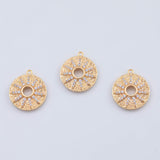 18K Gold PVD Sunburst charm 20mm sun burst star charm - Tarnish Resistant