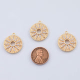 18K Gold PVD Sunburst charm 20mm sun burst star charm - Tarnish Resistant