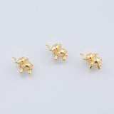 18K Gold PVD Elephant 3D Charm 11X16mm 22k s Gold Charms - Tarnish Resistant