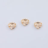 18K Gold PVD Mom Charm 14x14mm Mom Heart Charm - Tarnish Resistant