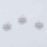 18K Gold PVD Sun Burst Charm 17mm White Sunburst Pendant Charms - Tarnish Resistant