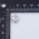 18K Gold PVD white heart charm 11mm pendant charms - Tarnish Resistant