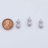 18K Gold PVD pineapple charm 7x16mm white pendant charms - Tarnish Resistant