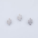 18K Gold PVD cactus charm 9x14mm white pendant charms - Tarnish Resistant