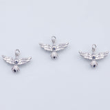 18K Gold PVD Eagle Bird Charm 15x22mm White with Wings Spread Pendant Charms - Tarnish Resistant