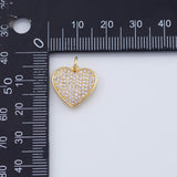 18K Gold PVD Plain Heart Charm Heart Pendant 15x16mm - Tarnish Resistant