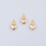 18K Gold PVD heart charm 12x21mm pendant charms - Tarnish Resistant