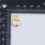 18K Gold PVD heart charm 12x21mm pendant charms - Tarnish Resistant