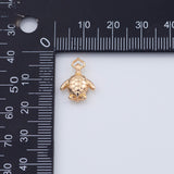 18K Gold PVD Turtle charm 12x15mm tortoise sea turtle charm - Tarnish Resistant
