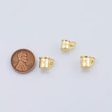 18K Gold PVD Coffee Cup charm Cafe - Tarnish Resistant
