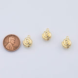 18K Gold PVD Twirl snail flower charm - Tarnish Resistant