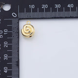 18K Gold PVD Twirl snail flower charm - Tarnish Resistant