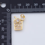 18K Gold PVD Drinks Cup with ice cube charm - Tarnish Resistant