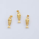 18K Gold PVD Fish with flexible spine charm - Tarnish Resistant