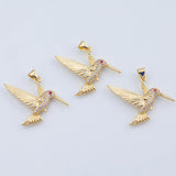 18K Gold PVD 18K Gold PVD hummingbird charm 27x24mm - Tarnish Resistant