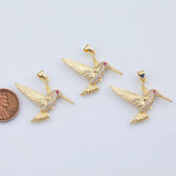 18K Gold PVD 18K Gold PVD hummingbird charm 27x24mm - Tarnish Resistant