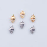 18K Gold pvd Conch Shell Beach Charm 7x17mm White Pendant Charms - Tarnish Resistant