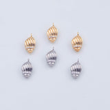 18K Gold PVD Conch Shell Beach Charm 7x17mm White Pendant Charms - Tarnish Resistant